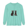 Black Cat Watercolor Art Long Sleeve T-Shirt featuring a beautiful feline design