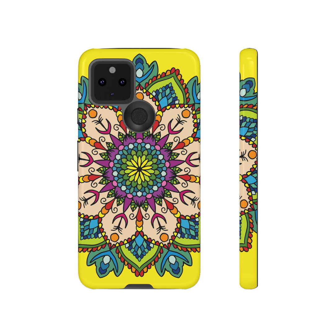 Intricate Floral Yellow Phone Case for Bold Protection and Style