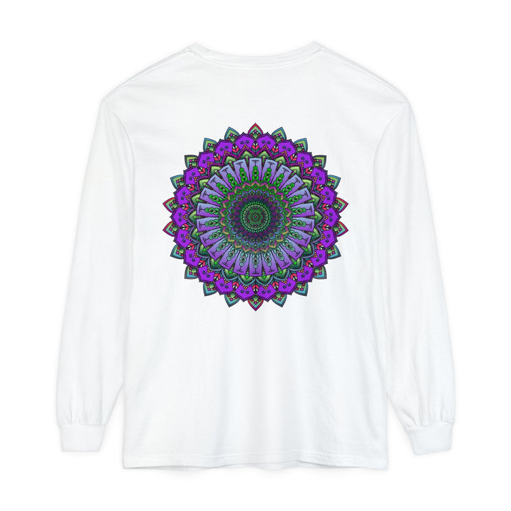 Intricate Mandala Unisex Long Sleeve T-Shirt featuring a detailed and colorful mandala design