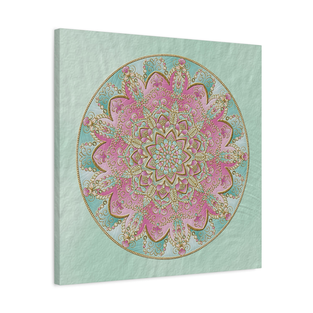 Pastel Pink Mandala Canvas Wall Art