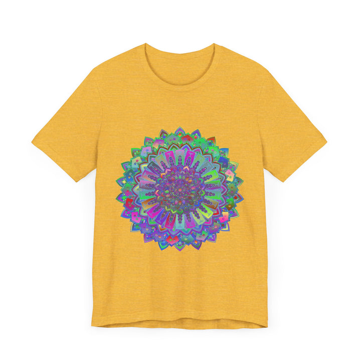 Vibrant and intricate mandala design t-shirt in various colors