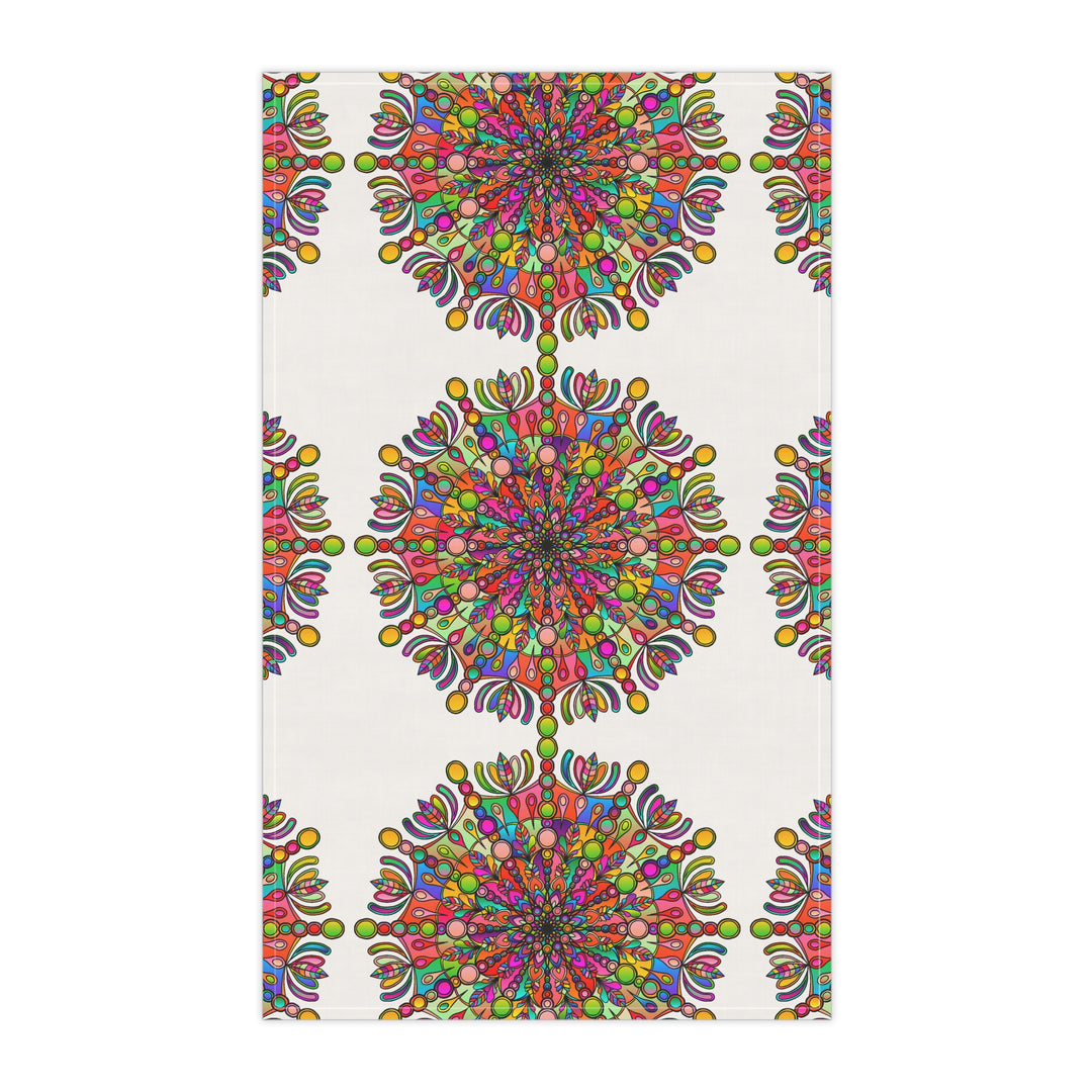 Intricate Mandala Design Cotton Tea Towels for Lively Kitchens