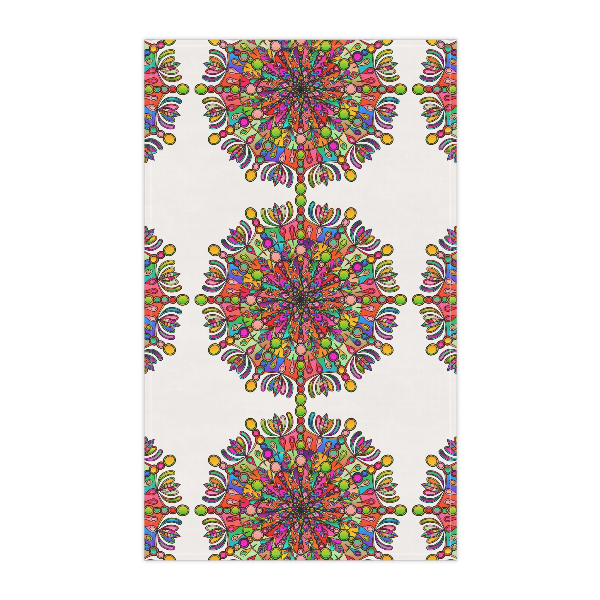 Intricate Mandala Design Cotton Tea Towels for Lively Kitchens