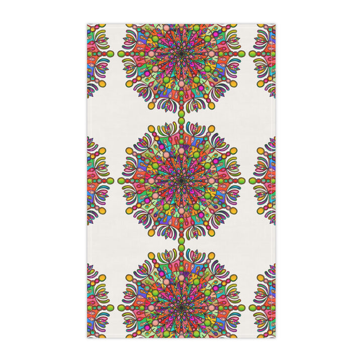 Intricate Mandala Design Cotton Tea Towels for Lively Kitchens