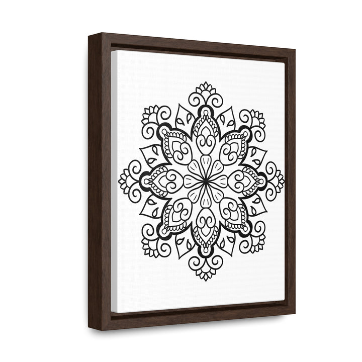 Mandala Handmade Art - Black & White Wall Art - Gallery Canvas Wraps, Vertical Frame 26