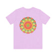 Vibrant mandala T-shirt featuring intricate spiritual design for peace and harmony