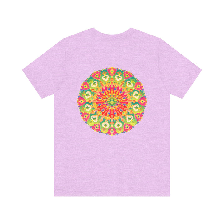 Vibrant mandala T-shirt featuring intricate spiritual design for peace and harmony