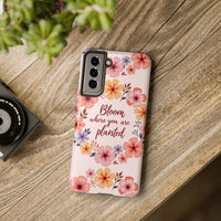 Light pink phone case with flower garland bloom design, perfect for springtime