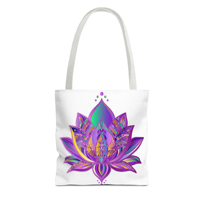 Colorful Mandala Lotus Tote Bag with intricate design and spacious interior