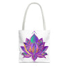 Colorful Mandala Lotus Tote Bag with intricate design and spacious interior