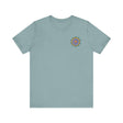 A colorful mandala design tee shirt representing spiritual peace and harmony