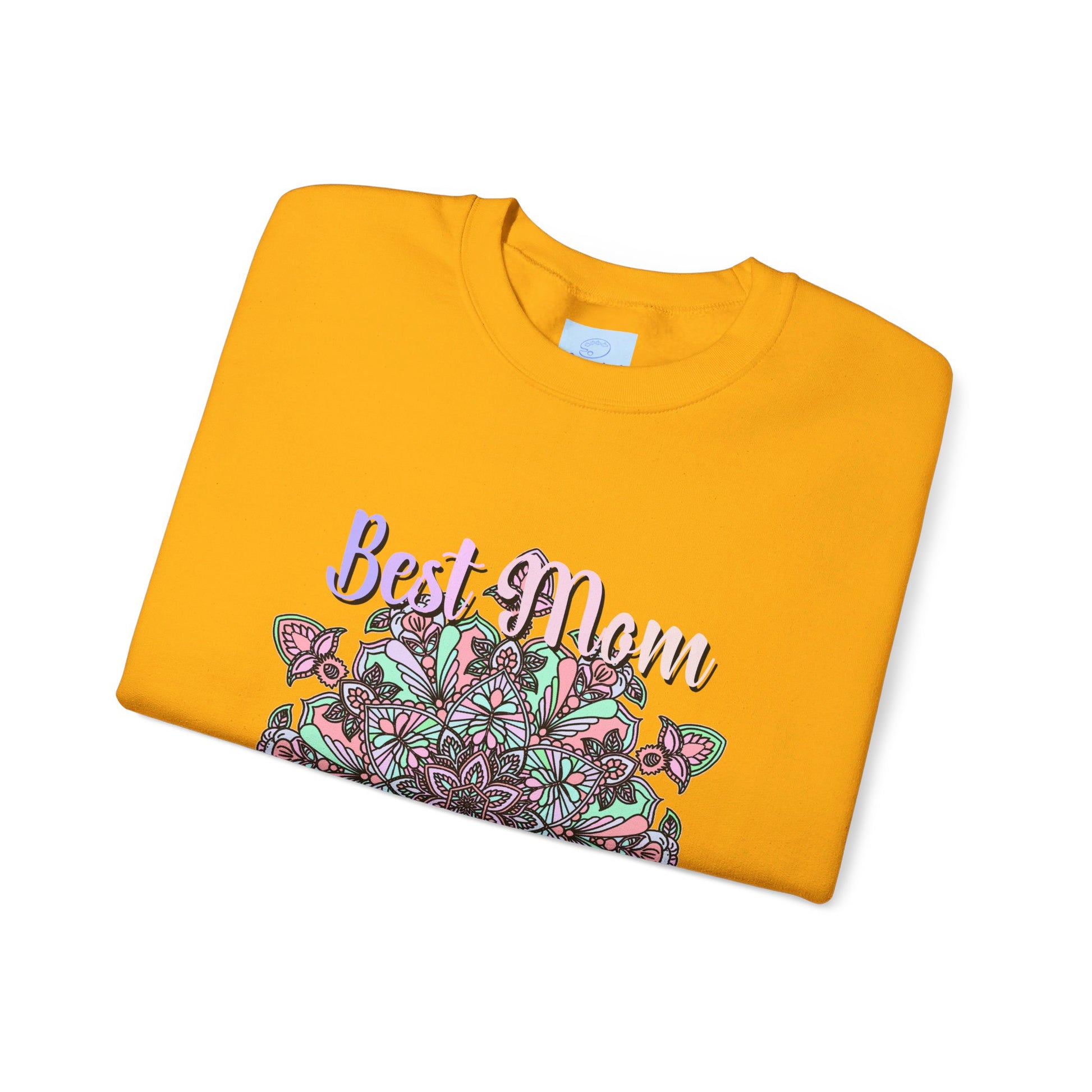 Black unisex crewneck sweatshirt with 'Best Mom Ever' text, perfect birthday gift for Mom