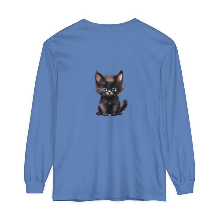 Cute Kitten with Blue Eyes Long Sleeve T-Shirt Alt Text 30