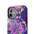 Hand drawn purple mandala art phone case for iPhone X/XS