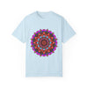 Unisex Mandala T-Shirt featuring intricate hand-drawn mandala art, made with 100% ring-spun cotton and garment-dyed for extra comfort