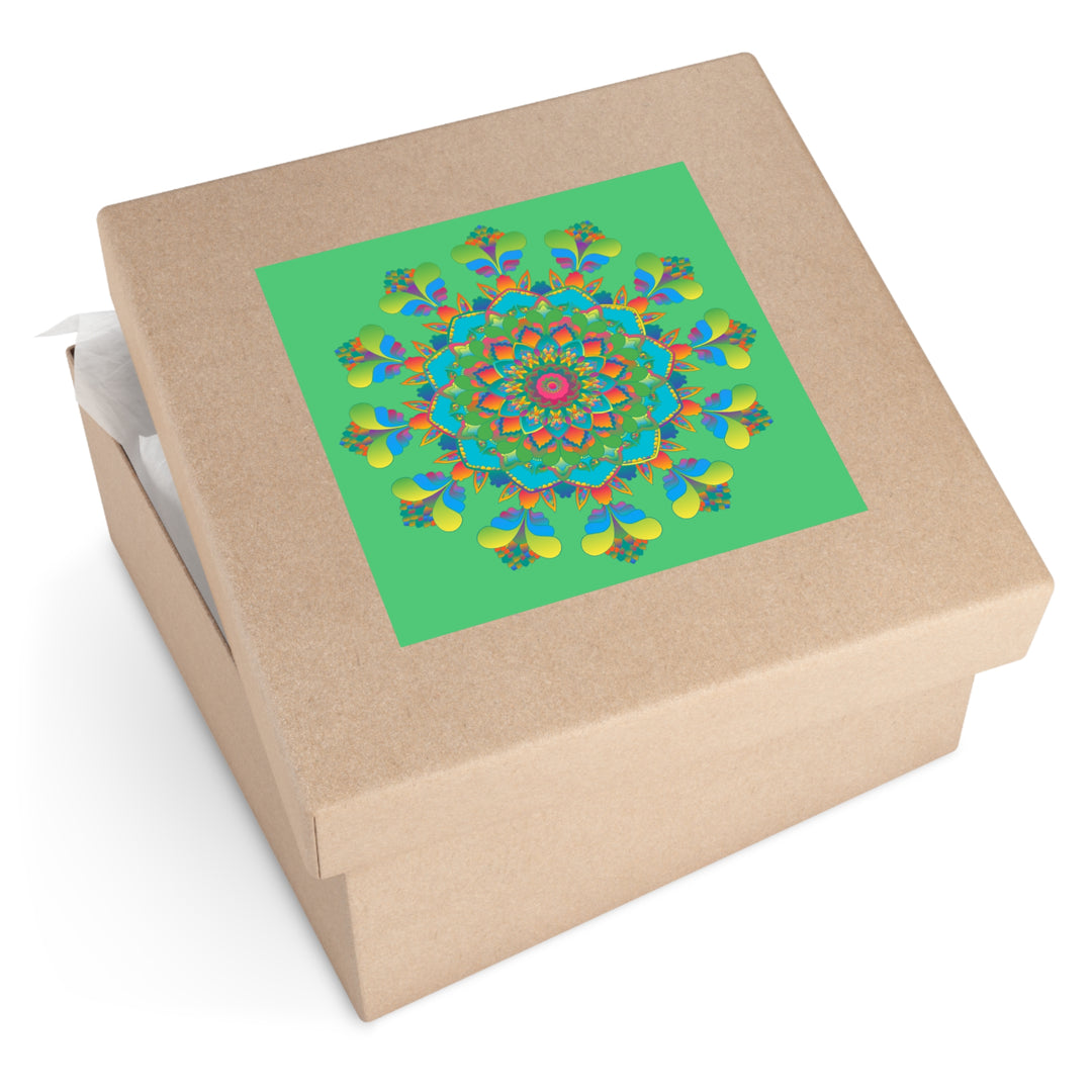 Square Mandala Laminate Stickers