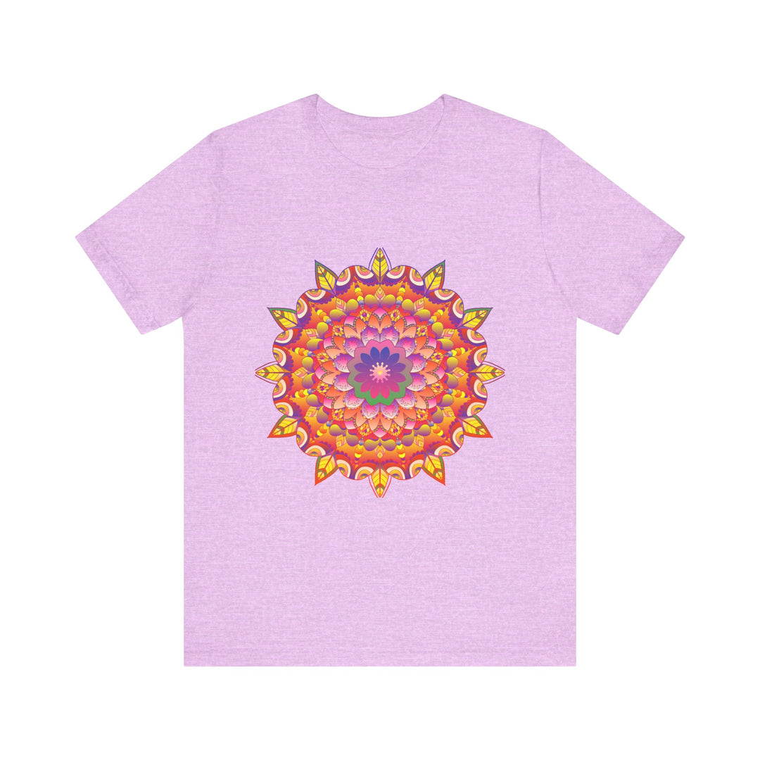 Vibrant Mandala Tee featuring intricate psychedelic art design in bold colors