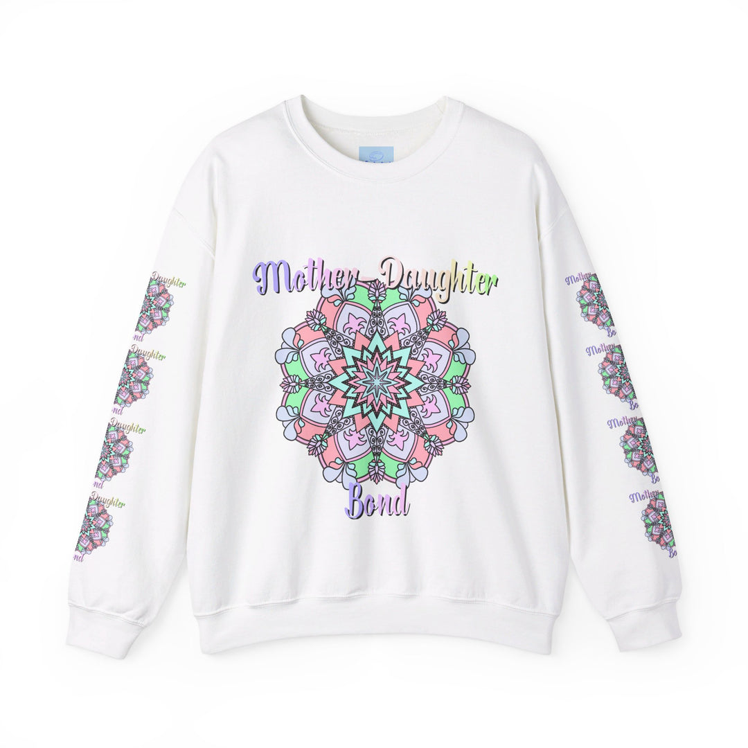 Comfortable and stylish unisex crewneck sweatshirt featuring 'Mother-Daughter Bond' design, perfect birthday gift for mom