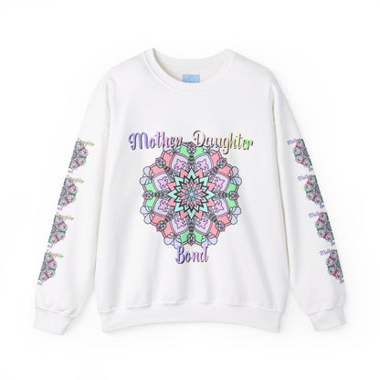 Comfortable and stylish unisex crewneck sweatshirt featuring 'Mother-Daughter Bond' design, perfect birthday gift for mom