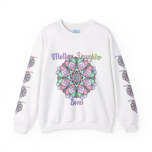 Comfortable and stylish unisex crewneck sweatshirt featuring 'Mother-Daughter Bond' design, perfect birthday gift for mom