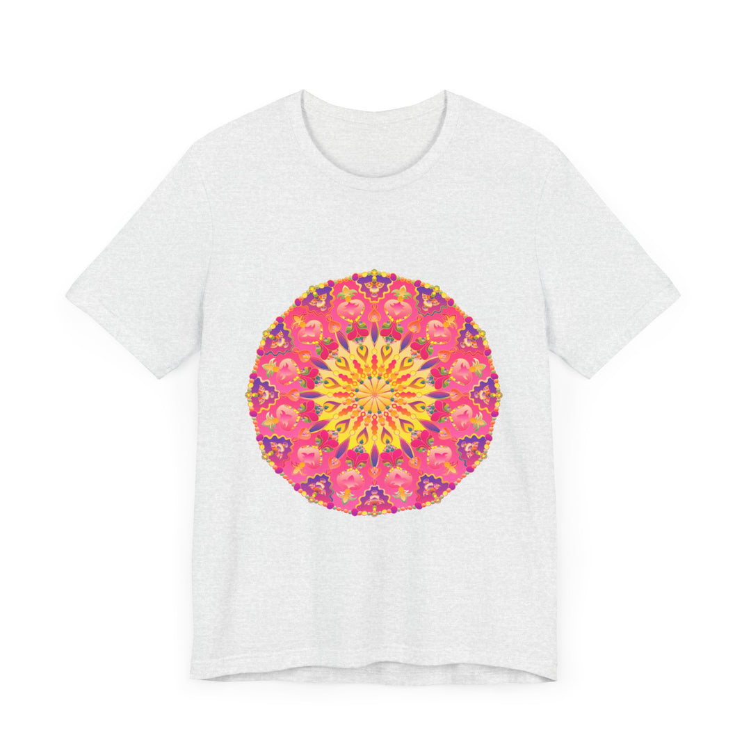 Vibrant mandala t-shirt featuring a colorful and symmetrical design inspired by traditional Indian art