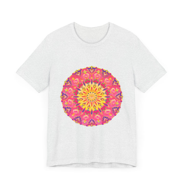 Vibrant mandala t-shirt featuring a colorful and symmetrical design inspired by traditional Indian art