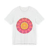 Vibrant mandala t-shirt featuring a colorful and symmetrical design inspired by traditional Indian art