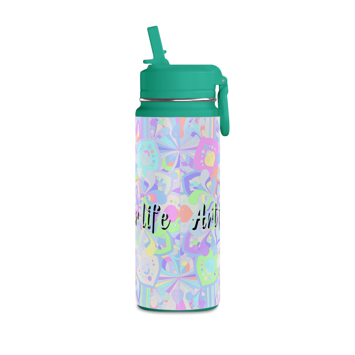 Pastel Floral Mini Water Bottle — "Art for Life" 20oz