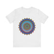 Vibrant Mandala Tee featuring a colorful and intricate design, perfect for adding a pop of color to your wardrobe