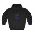  Model wearing the Mystical Blue Cat Watercolor Hoodie, highlighting the relaxed fit and comfortable look