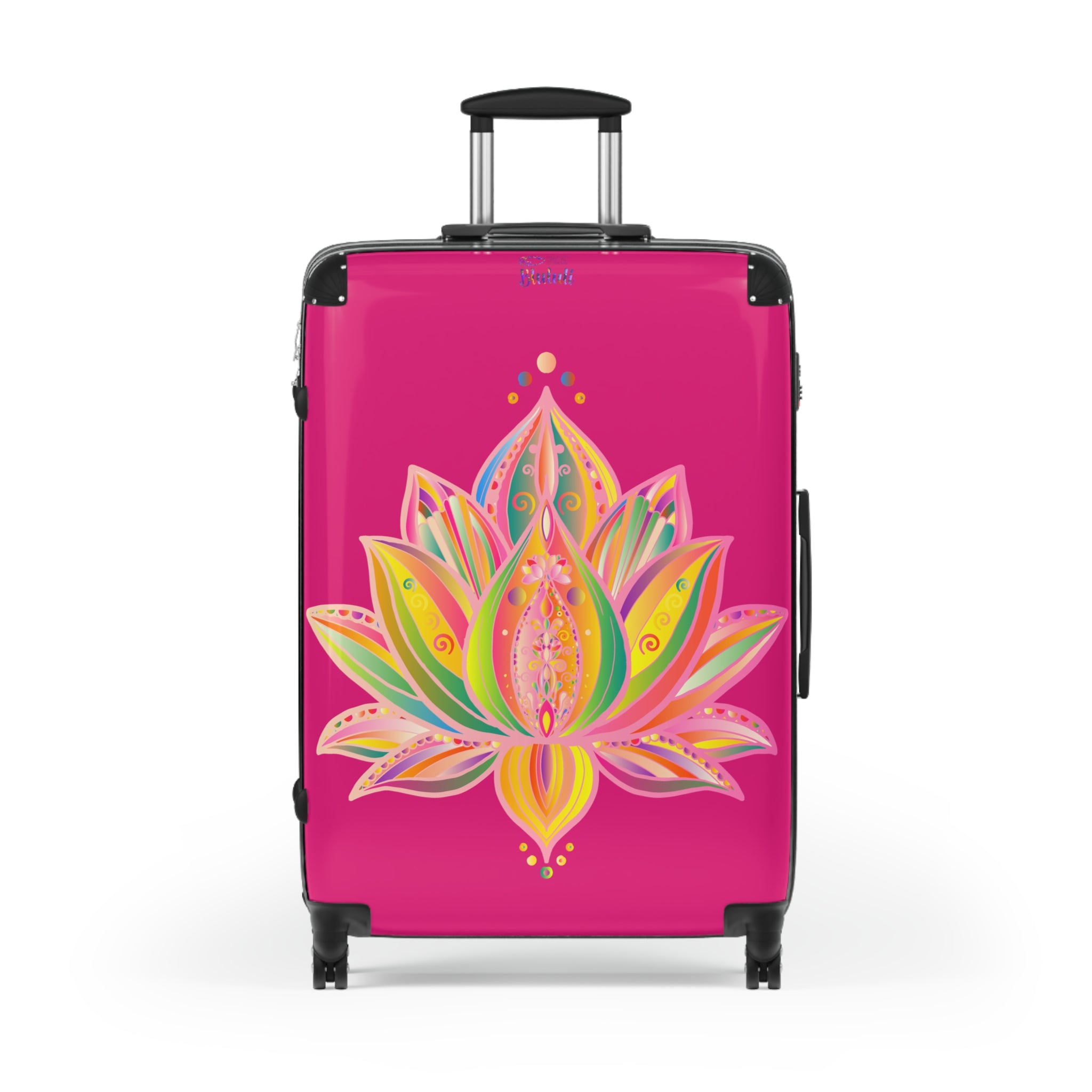 Pink Lotus Suitcase – Vibrant Floral Carry-On Luggage