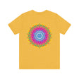 Colorful and intricate mandala design t-shirt promoting spiritual peace and harmony