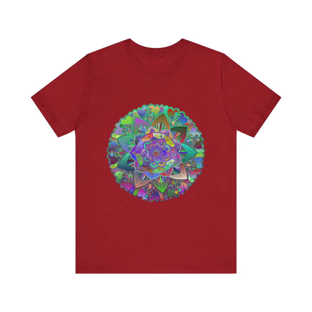 Vibrant Mandala Tee featuring a colorful and psychedelic design perfect for free spirits and lovers of bold, eye-catching fashion