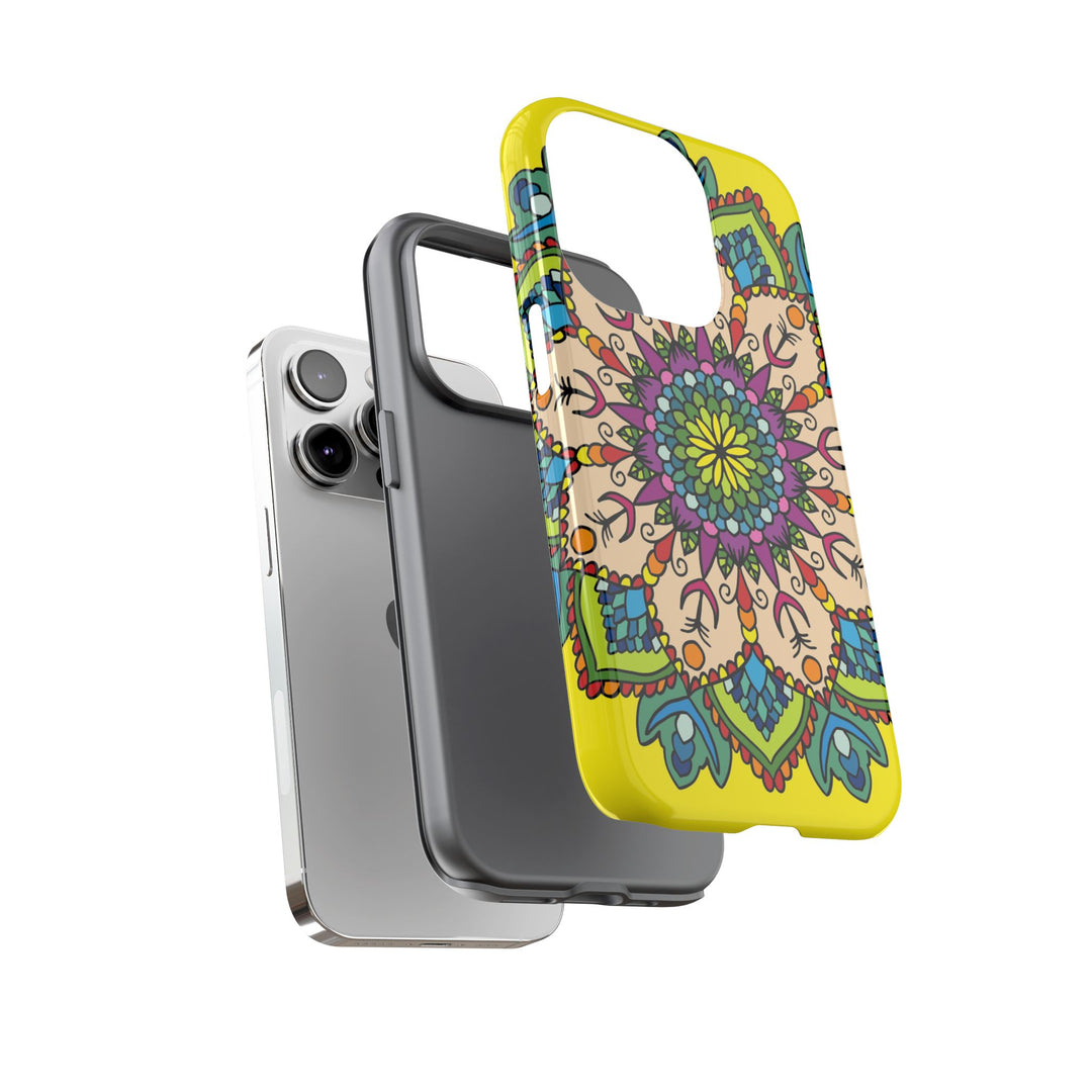 Intricate Floral Yellow Phone Case for Bold Protection and Style