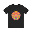 Vibrant and detailed mandala pattern tee in a rainbow of colors