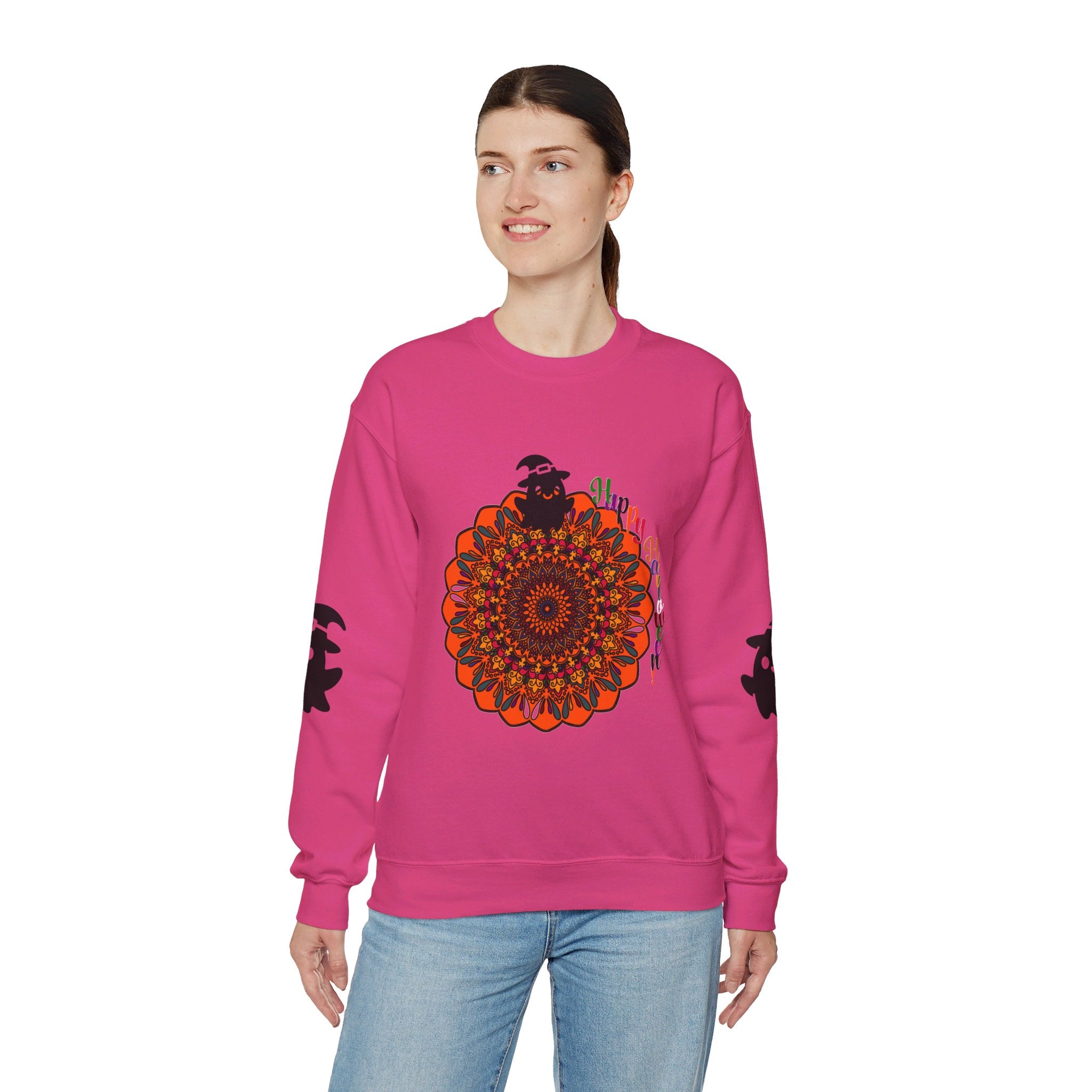 Unisex Heavy Blend™ Crewneck Sweatshirt with Cute Ghosts, Perfect for Halloween