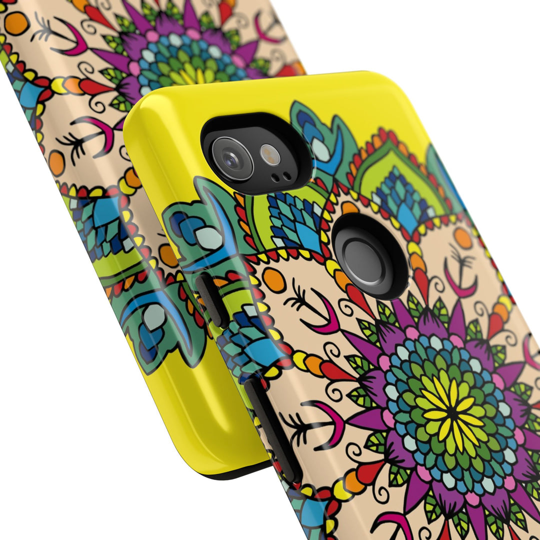 Intricate Floral Yellow Phone Case for Bold Protection and Style