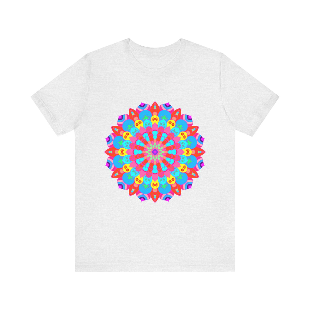 Vibrant and intricate psychedelic mandala design featured on a colorful t-shirt