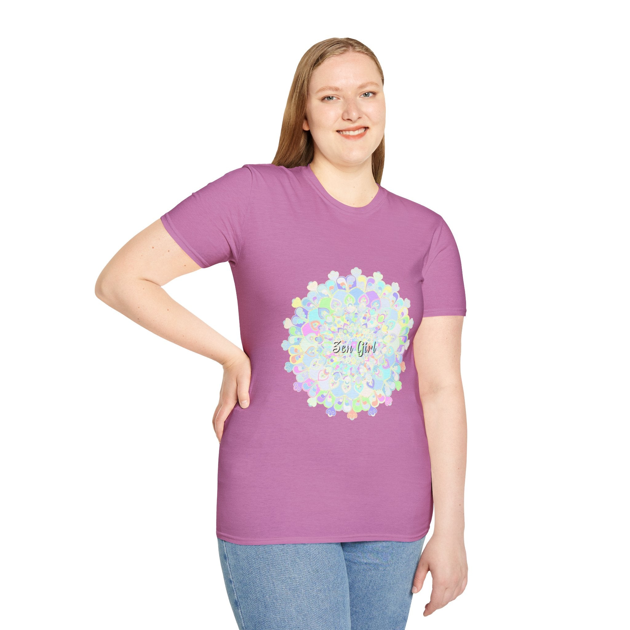 Colorful mandala t-shirt with intricate and unique design, perfect for adding a pop of style and personality to any outfit