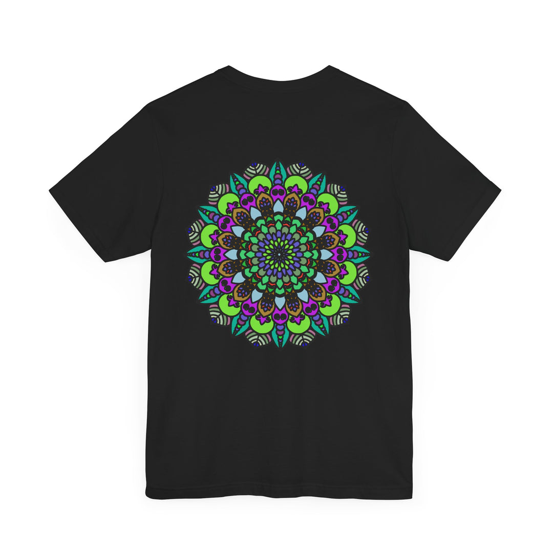 Spiritual harmony represented in a vibrant mandala graphic tee