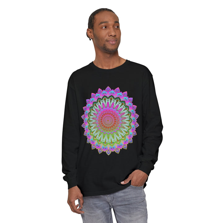 Colorful and intricate vibrant mandala design unisex long sleeve t-shirt