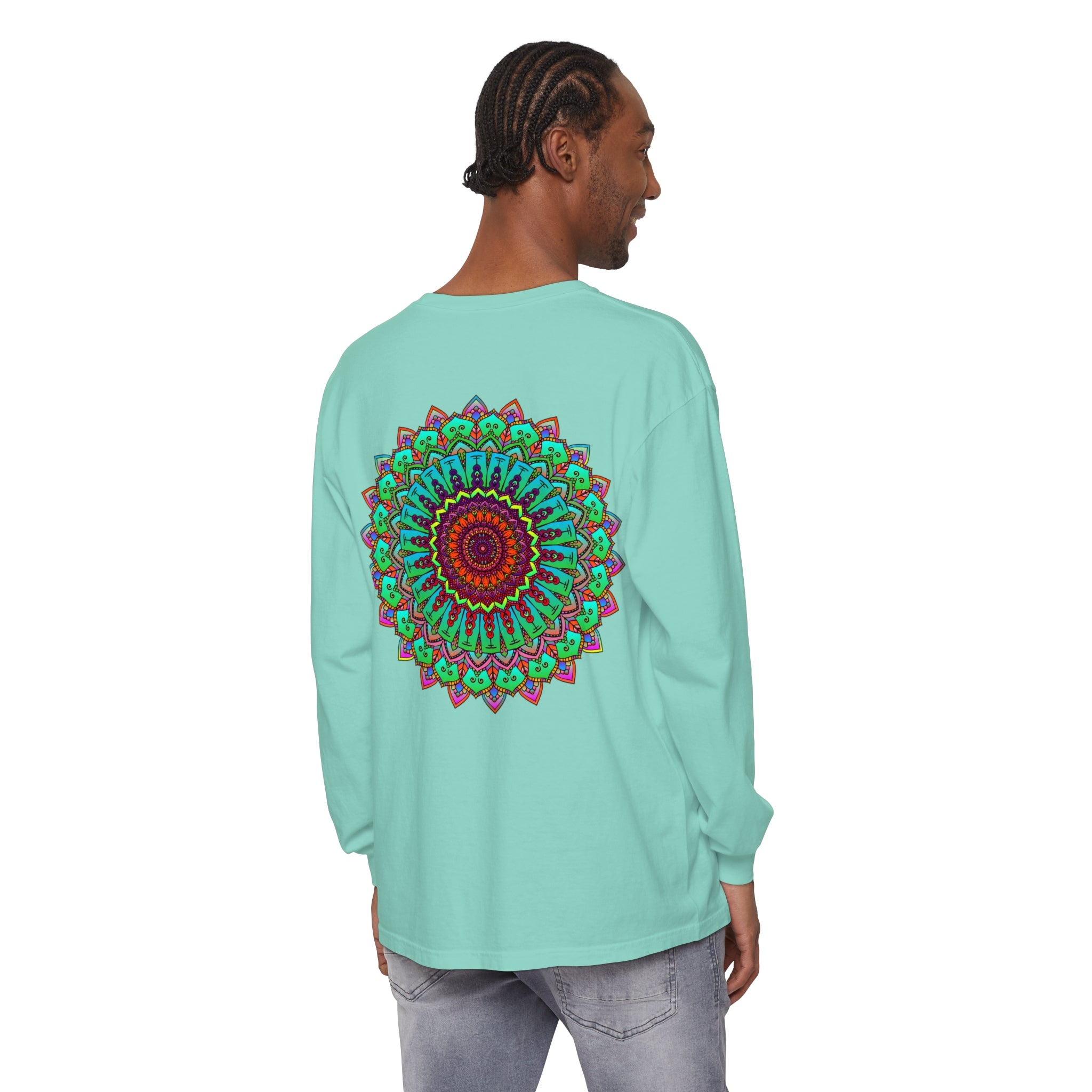 Vibrant Mandala Long Sleeve T-Shirt - Spiritual Art 68