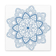 Handmade Mandala Art featuring a Steel Blue Mandala Design Wall Art on Matte Canvas, Stretched, 125 frame