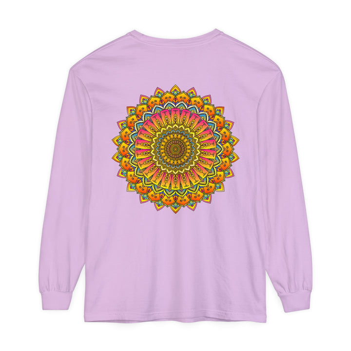 Intricate mandala design on a comfortable unisex long sleeve t-shirt