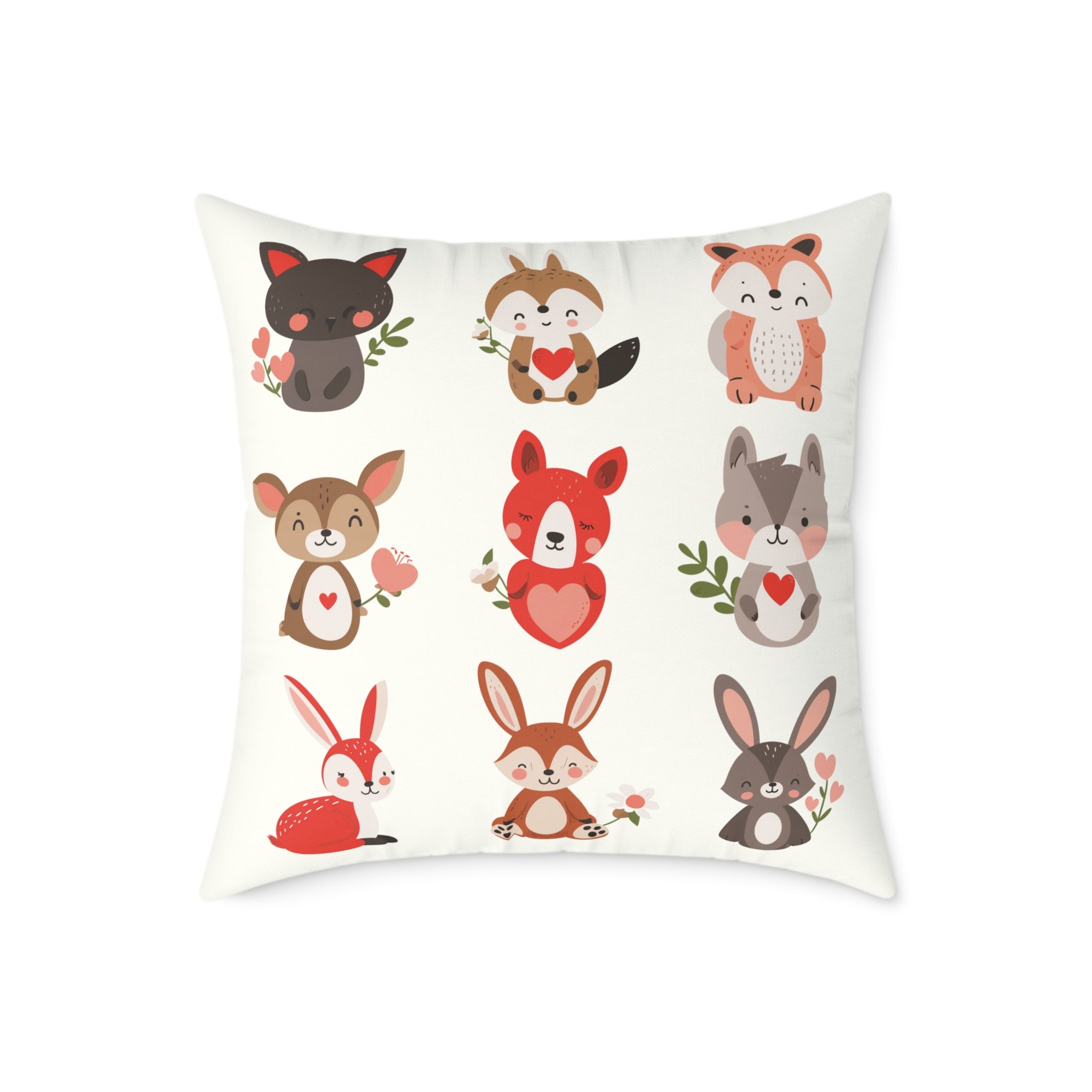 Whimsical Animal Print Pillow, Cozy Home Décor, Gift for Animal Lovers, Nursery Accent, Cute Throw Pillow, Seasonal Decoration