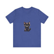 A fluffy white kitten with bright blue eyes wearing a playful Cute Kitten with Blue Eyes t-shirt