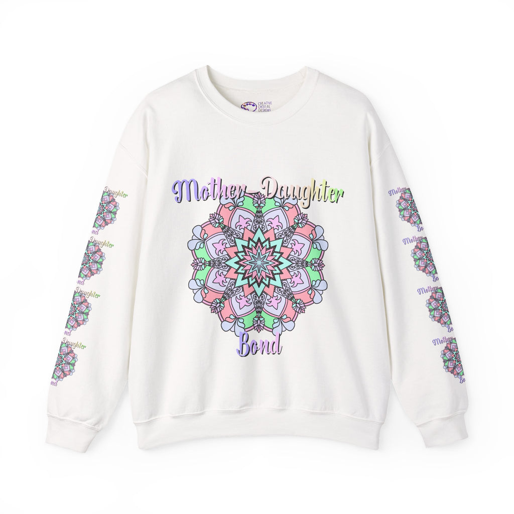 Felpa Girocollo Legame Madre-Figlia — Regalo di Famiglia Mandala Floreale