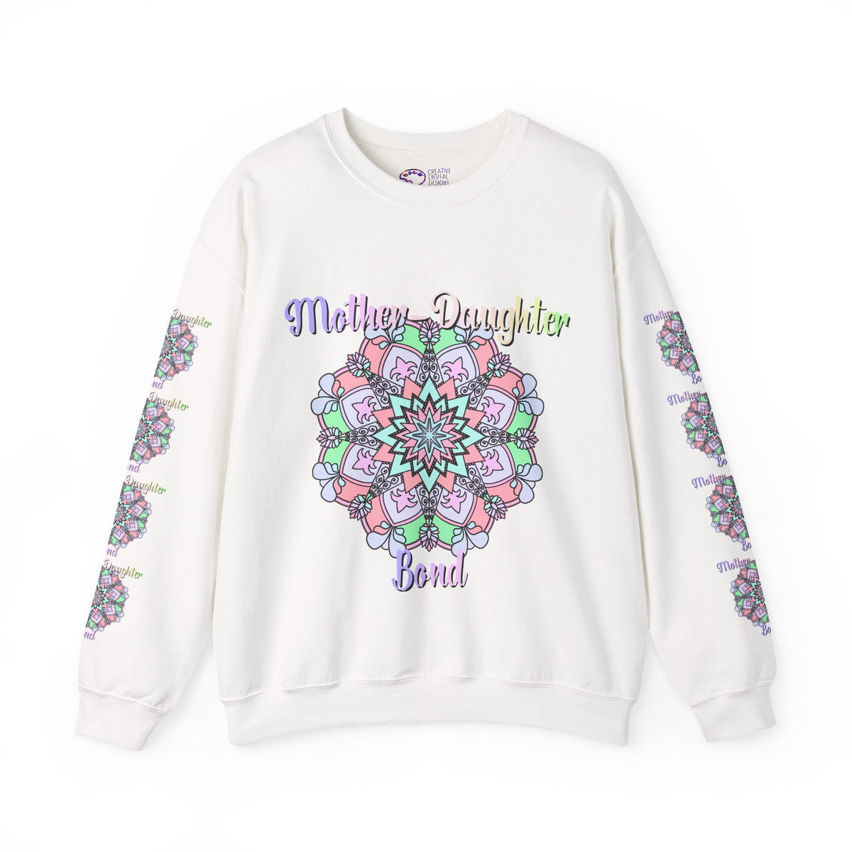 Mother-Daughter Bond Crewneck Sweatshirt — Floral Mandala Family Gift