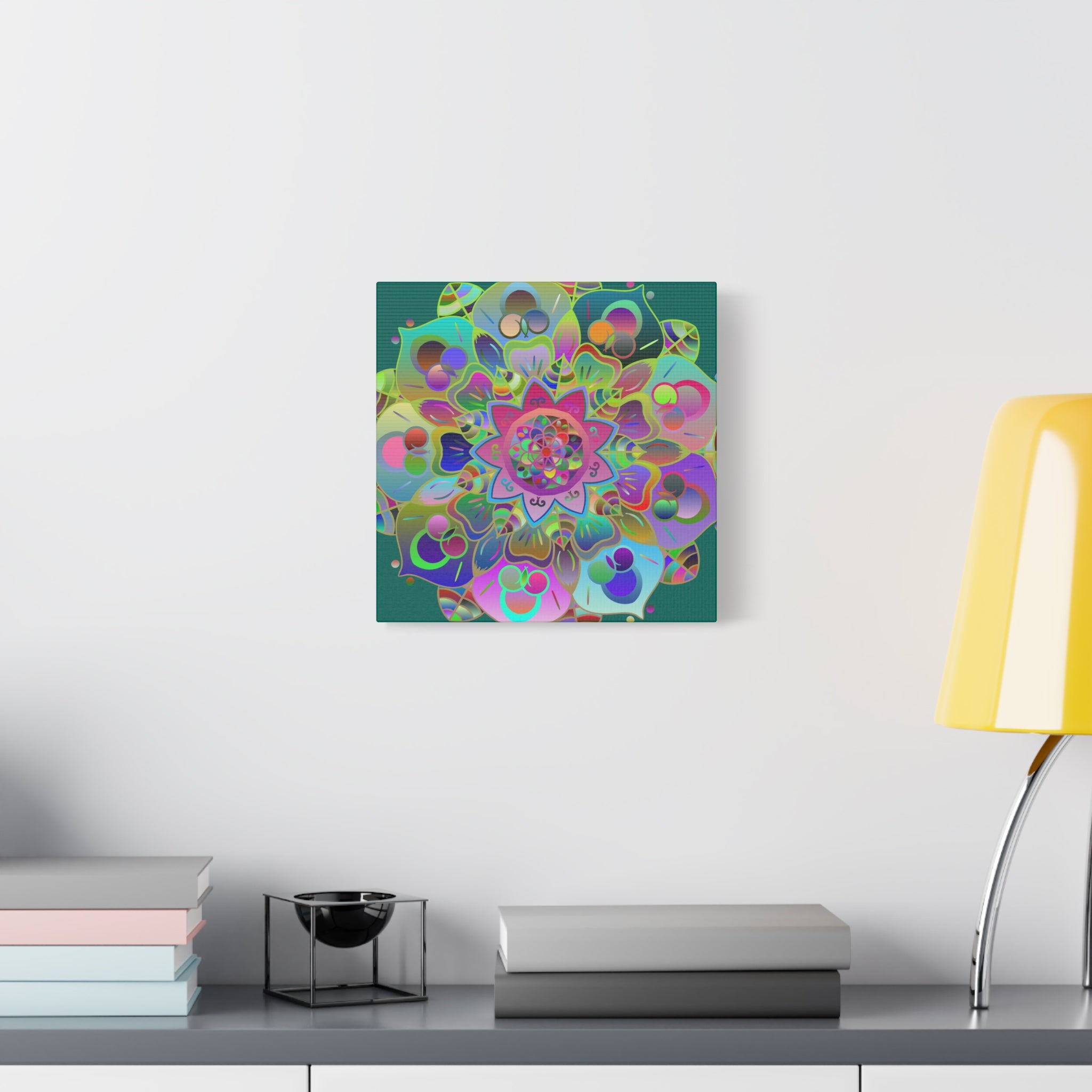 Vibrant Mandala Matte Canvas Wall Art — Colorful Boho Stretched Canvas