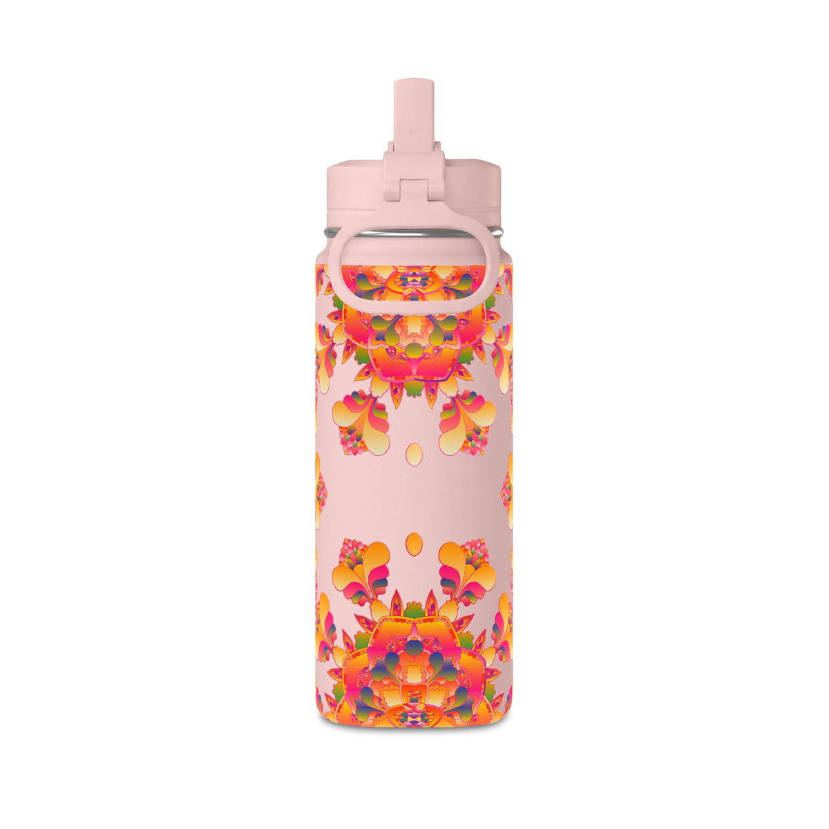 20oz Floral Mandala Mini Water Bottle – Colorful Boho Hydration Bottle
